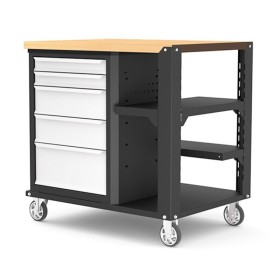Établi mobile atelier 5 tiroirs plateau hêtre SORI - SERET6500