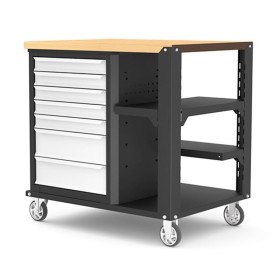 Établi mobile 7 tiroirs avec plateau bois SORI - SERET6700