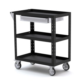 Desserte d’atelier 3 plateaux avec tiroir 850x440 SORI - DES3P-T