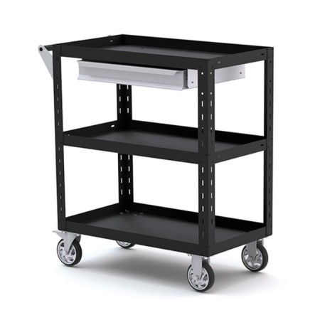 Desserte d’atelier 3 plateaux avec tiroir 850x440 SORI - DES3P-T