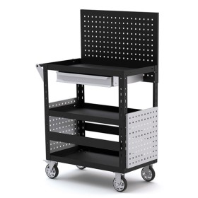 Desserte d’atelier 3 plateaux avec tiroir SORI - DES3P-TFP