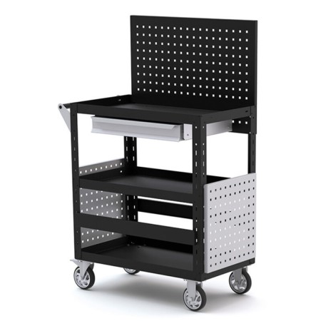 Desserte d’atelier 3 plateaux avec tiroir SORI - DES3P-TFP