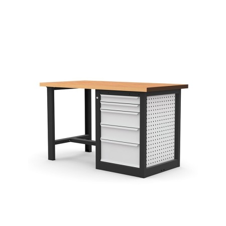 Établi atelier SORI 1500 avec meuble 5 tiroirs - E150MB5T